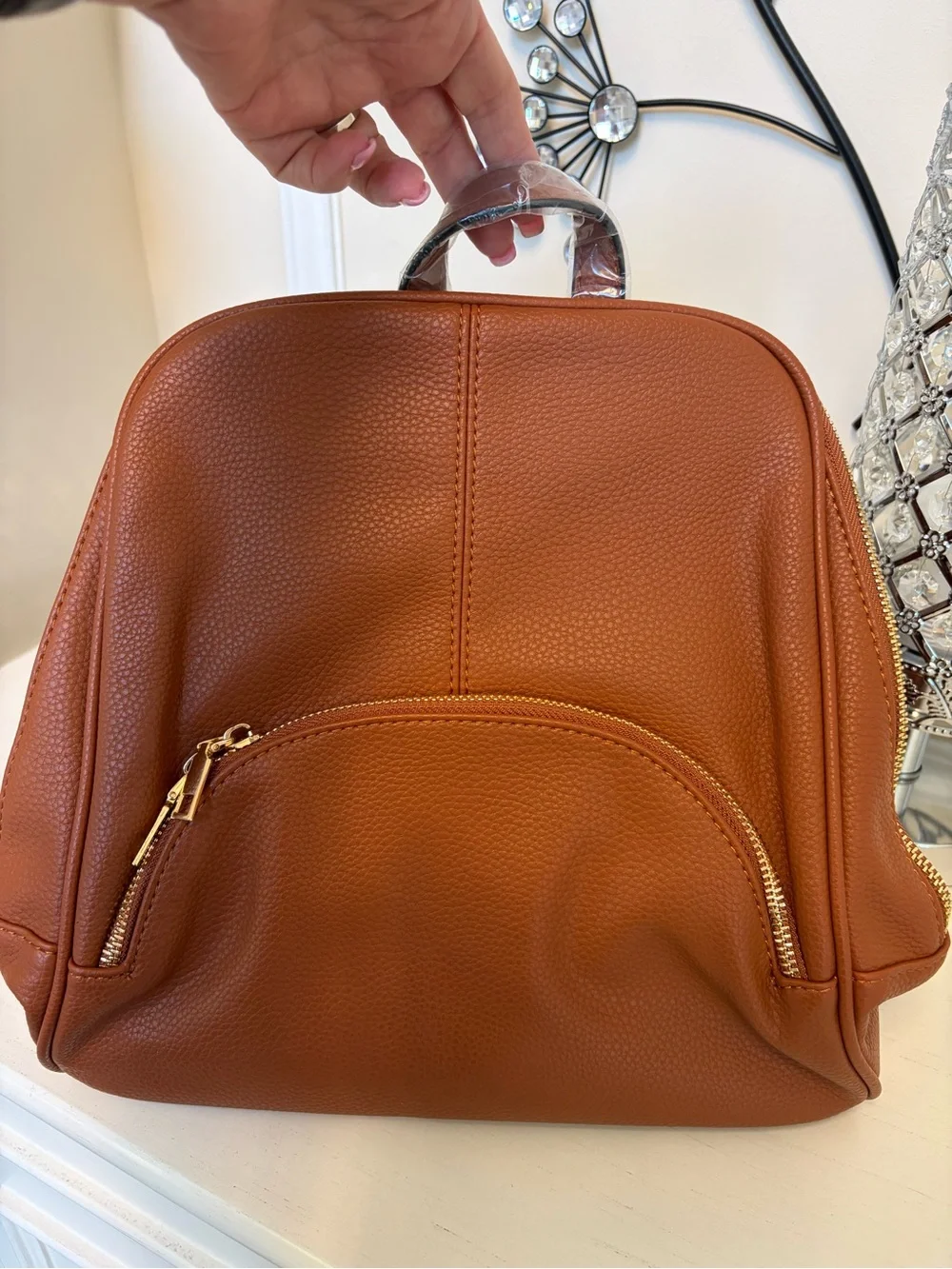 Everyday Leather Backpack in Cognac Brown